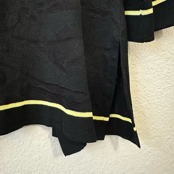 MING WANG Black Knit Suit / Cardigan Jacket with Yellow Trim - Picture 4 of 11